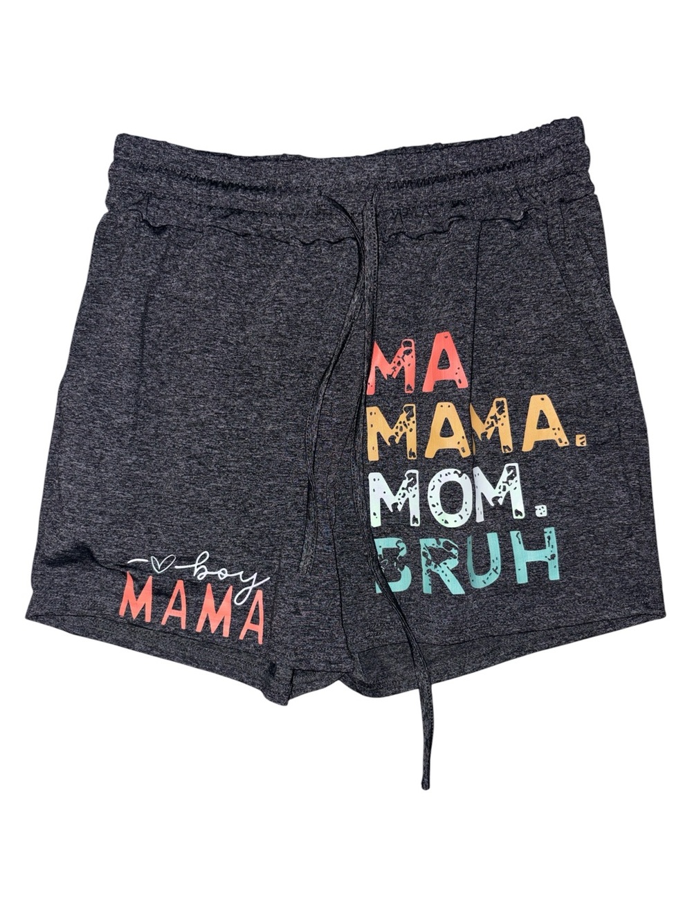 Boy Mama Charcoal Heather Lounge Shorts